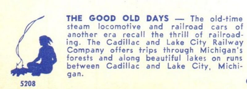 Cadillac and Lake City Rail - Vintage Postcard (newer photo)